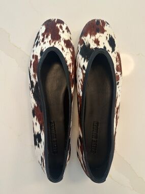 Steve Madden Cowhide Ballet Flats in Brown, White & Black